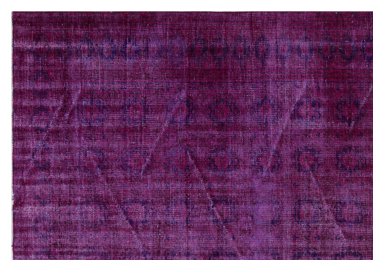 Fuchsia Over Dyed Vintage Rug 6&#39;6&#39;&#39; x 9&#39;5&#39;&#39; ft 199 x 286 cm