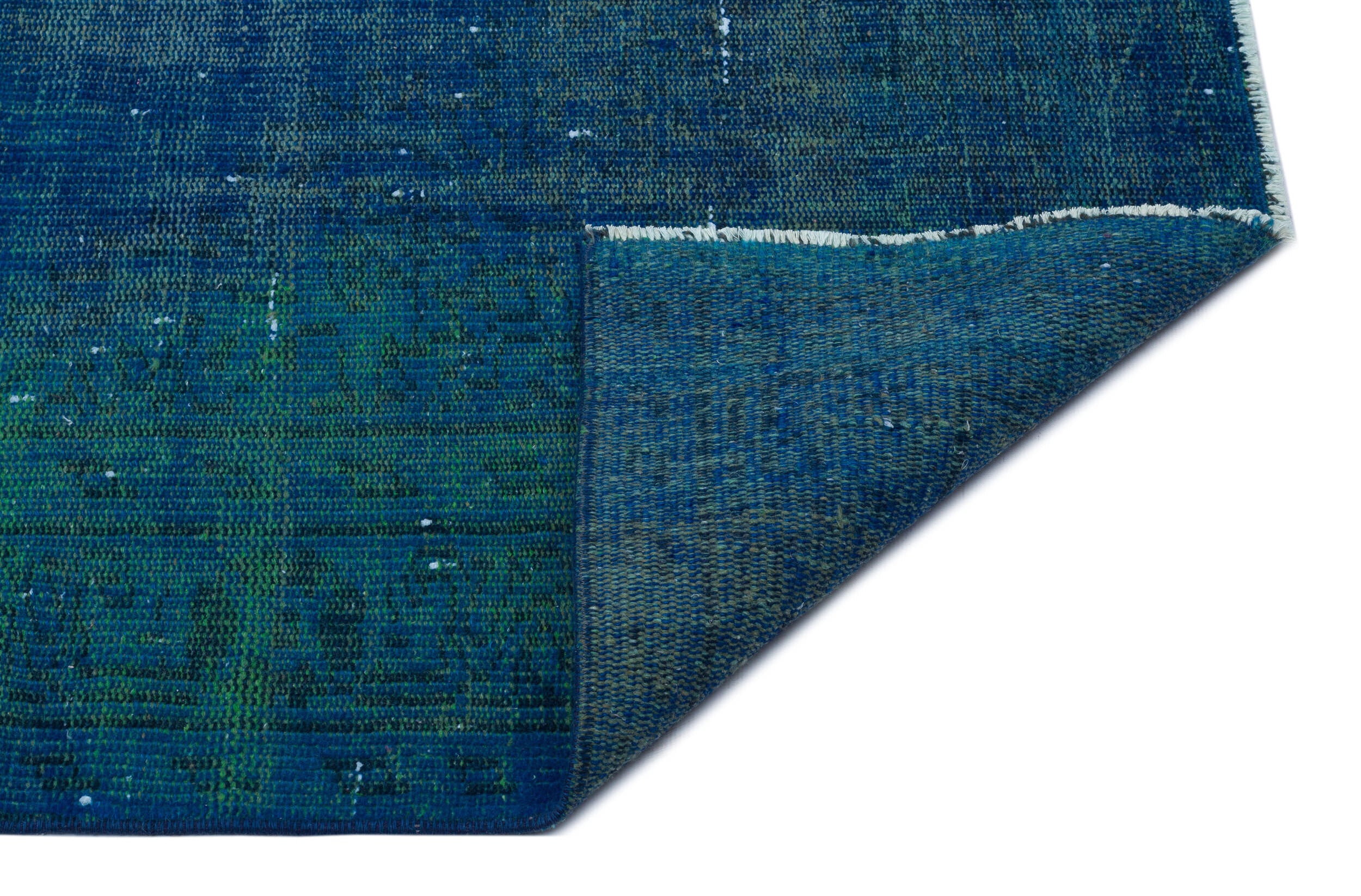Traditional Design Indigo Blue Over Dyed Vintage Rug 5'5'' x 9'0'' ft 165 x 275 cm
