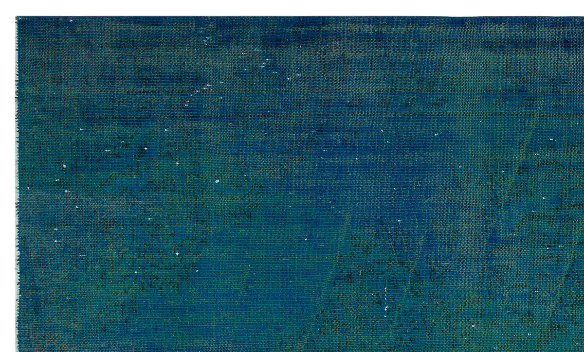 Traditional Design Indigo Blue Over Dyed Vintage Rug 5&#39;5&#39;&#39; x 9&#39;0&#39;&#39; ft 165 x 275 cm