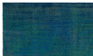 Traditional Design Indigo Blue Over Dyed Vintage Rug 5'5'' x 9'0'' ft 165 x 275 cm
