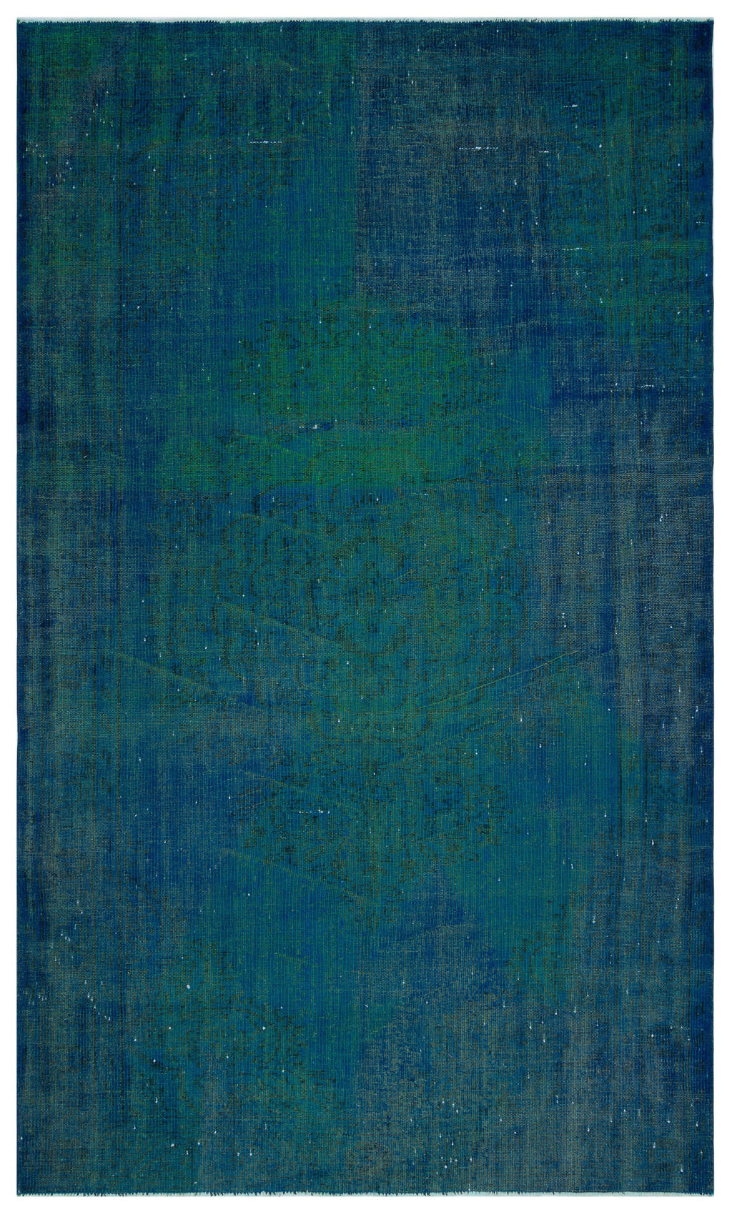 Traditional Design Indigo Blue Over Dyed Vintage Rug 5'5'' x 9'0'' ft 165 x 275 cm