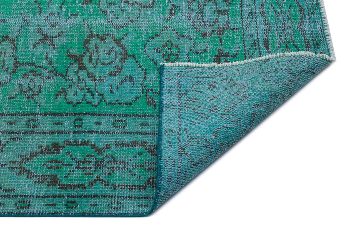 Turquoise  Over Dyed Vintage Rug 5&#39;10&#39;&#39; x 9&#39;5&#39;&#39; ft 179 x 288 cm