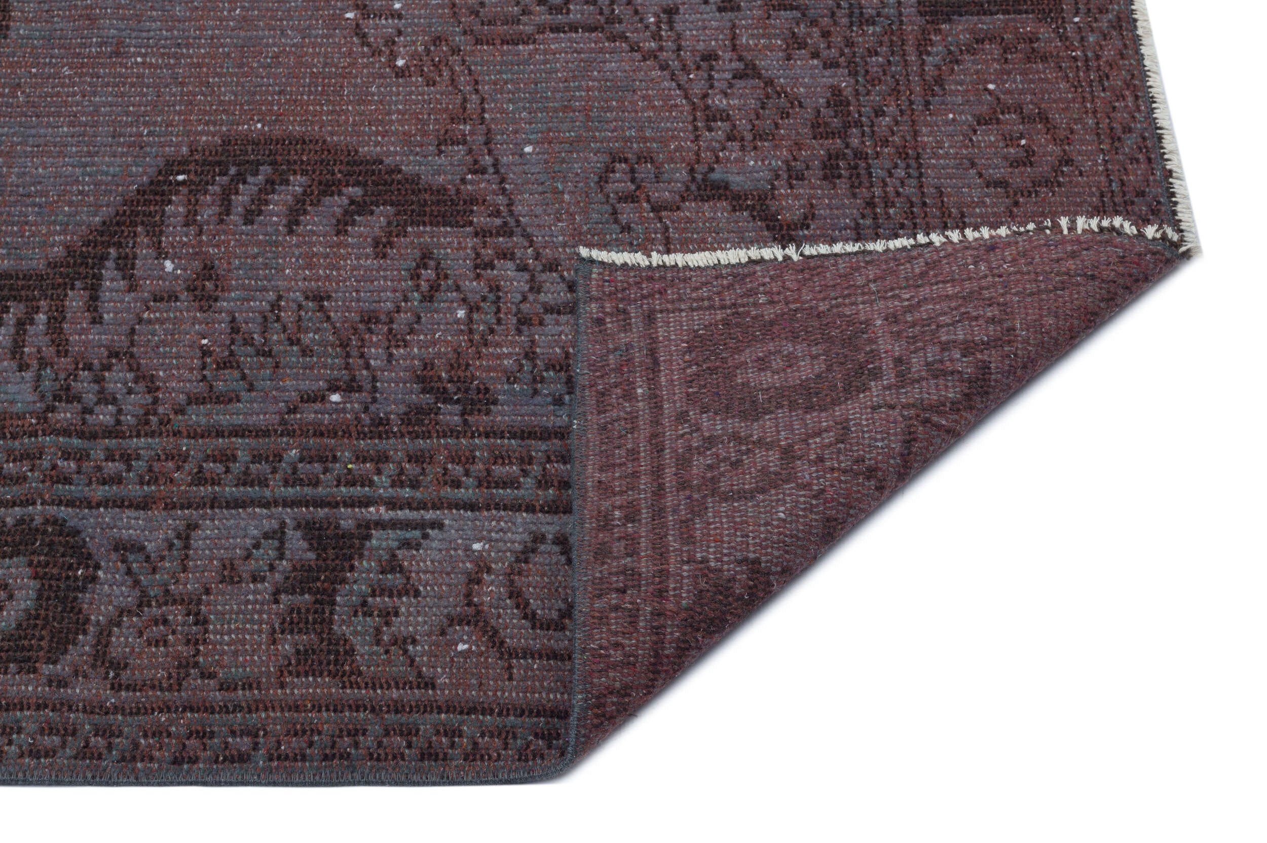 Gray Over Dyed Vintage Rug 5'4'' x 8'10'' ft 163 x 268 cm