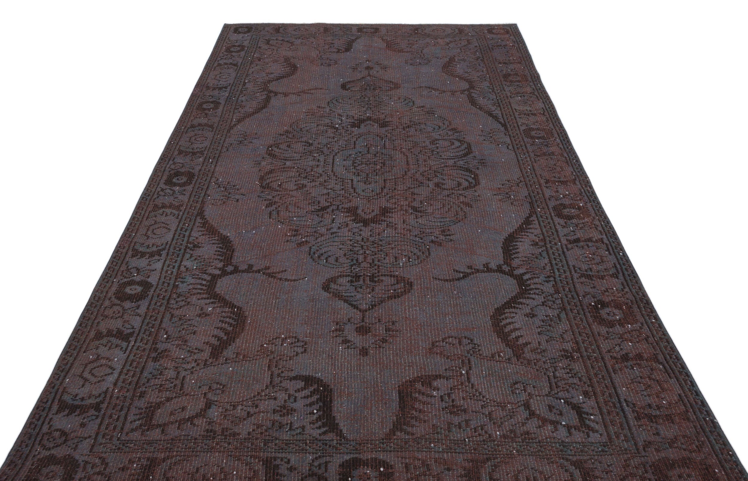 Gray Over Dyed Vintage Rug 5'4'' x 8'10'' ft 163 x 268 cm