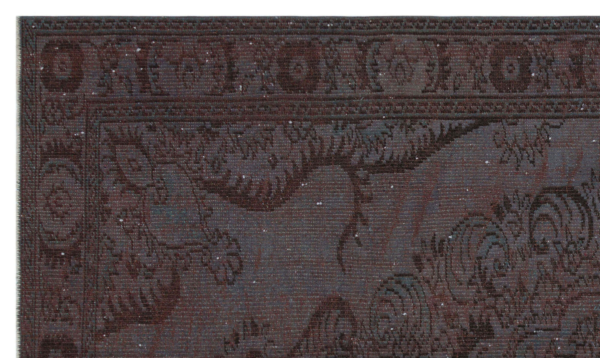 Gray Over Dyed Vintage Rug 5&#39;4&#39;&#39; x 8&#39;10&#39;&#39; ft 163 x 268 cm