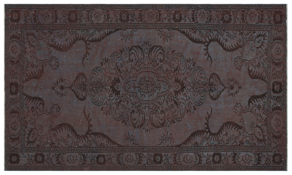 Gray Over Dyed Vintage Rug 5'4'' x 8'10'' ft 163 x 268 cm