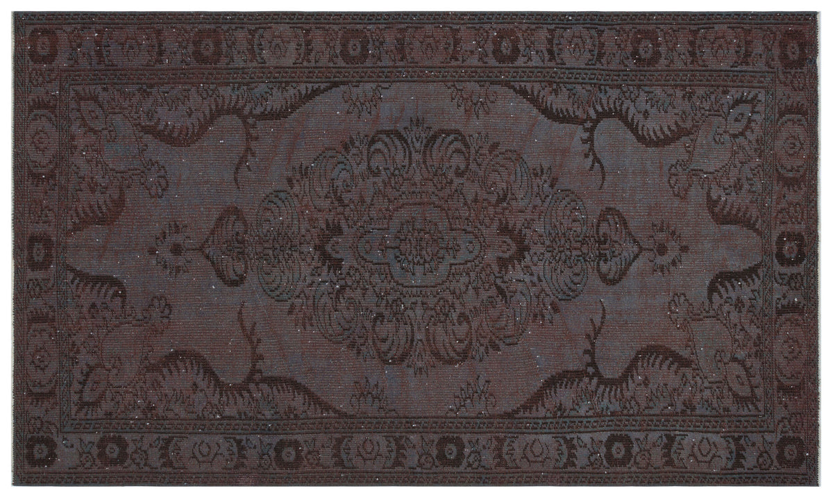 Gray Over Dyed Vintage Rug 5&#39;4&#39;&#39; x 8&#39;10&#39;&#39; ft 163 x 268 cm