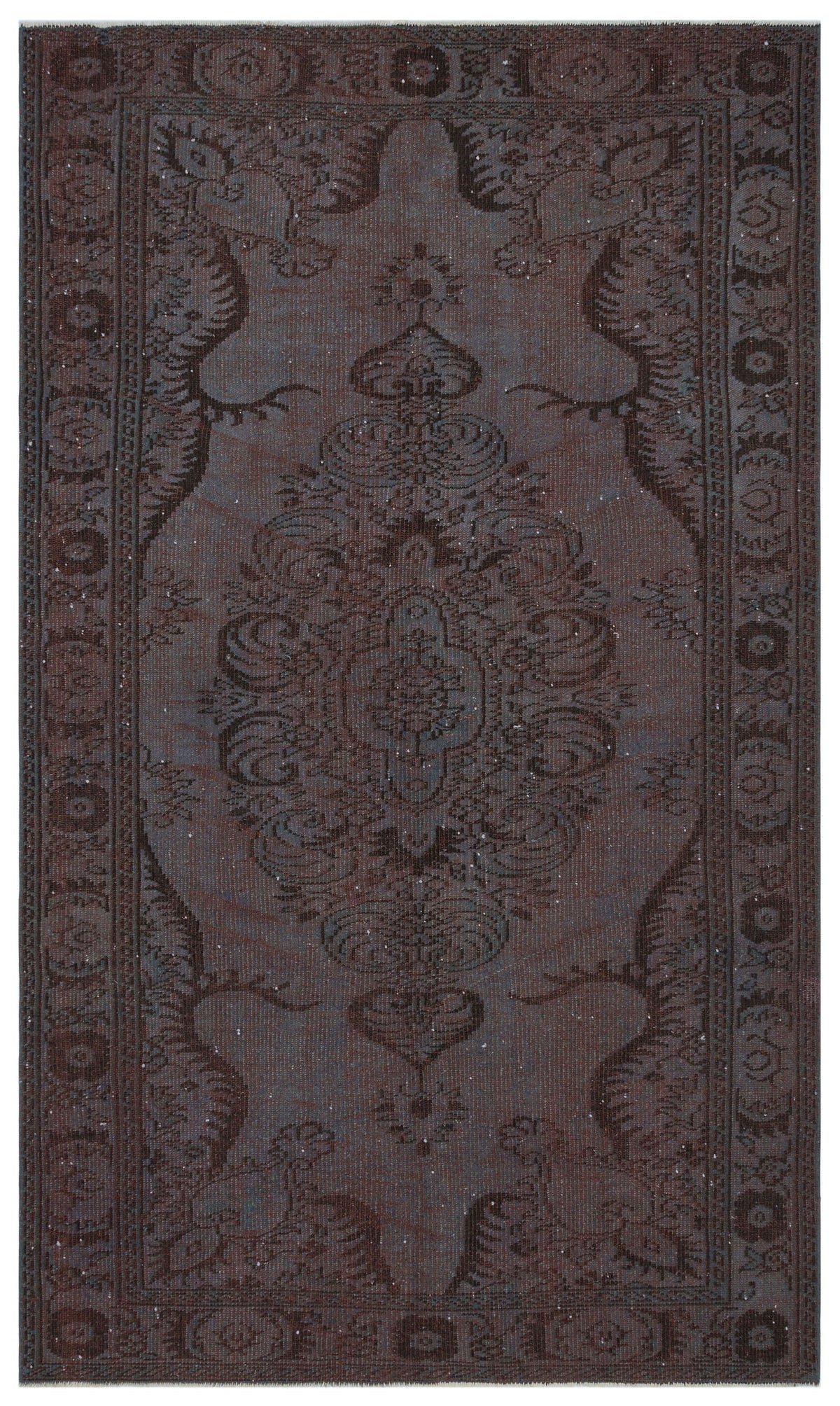 Gray Over Dyed Vintage Rug 5&#39;4&#39;&#39; x 8&#39;10&#39;&#39; ft 163 x 268 cm
