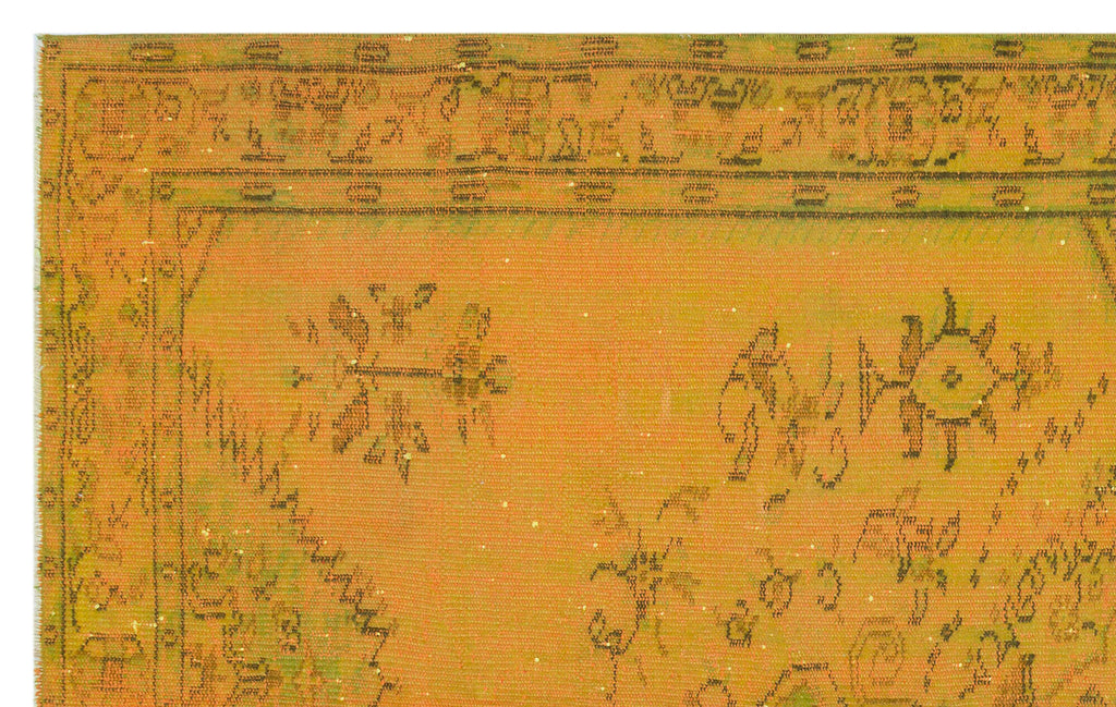 Yellow Over Dyed Vintage Rug 5'3'' x 8'3'' ft 160 x 252 cm