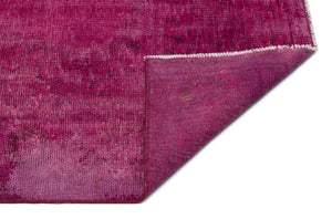 Fuchsia Over Dyed Vintage Rug 6'0'' x 8'6'' ft 184 x 260 cm