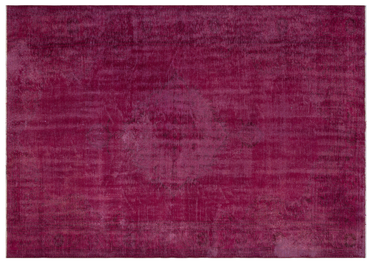 Fuchsia Over Dyed Vintage Rug 6&#39;0&#39;&#39; x 8&#39;6&#39;&#39; ft 184 x 260 cm