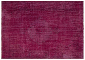 Fuchsia Over Dyed Vintage Rug 6'0'' x 8'6'' ft 184 x 260 cm