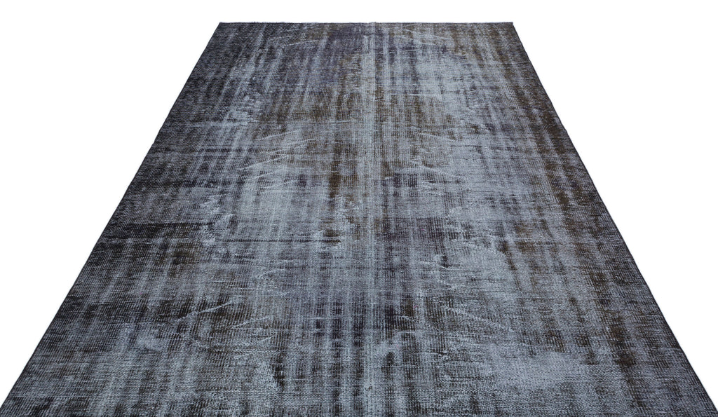 Gray Over Dyed Vintage Rug 5'11'' x 8'5'' ft 181 x 257 cm