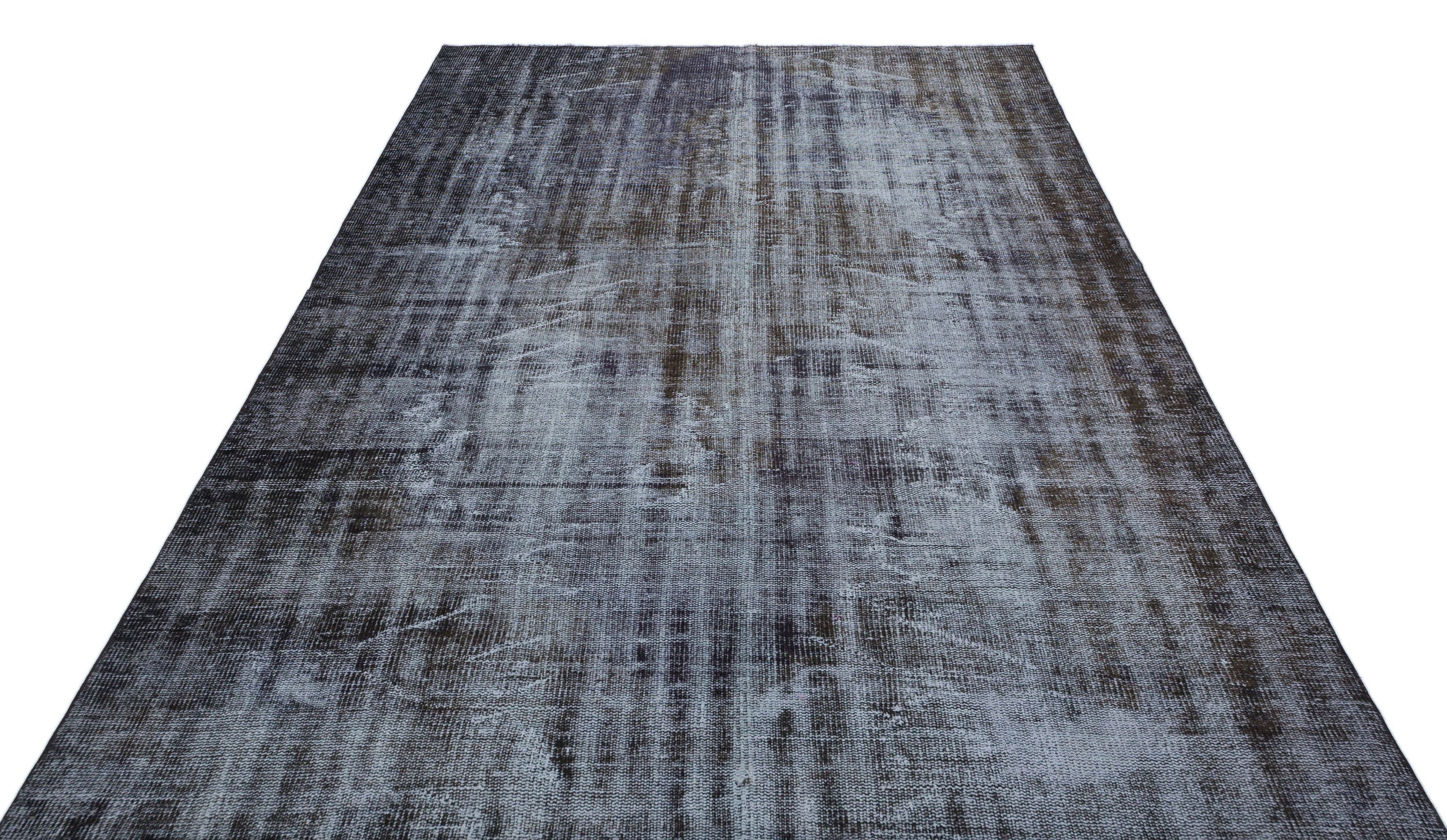 Gray Over Dyed Vintage Rug 5'11'' x 8'5'' ft 181 x 257 cm