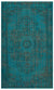 Traditional Design Turquoise Over Dyed Vintage Rug 5'3'' x 8'8'' ft 161 x 265 cm