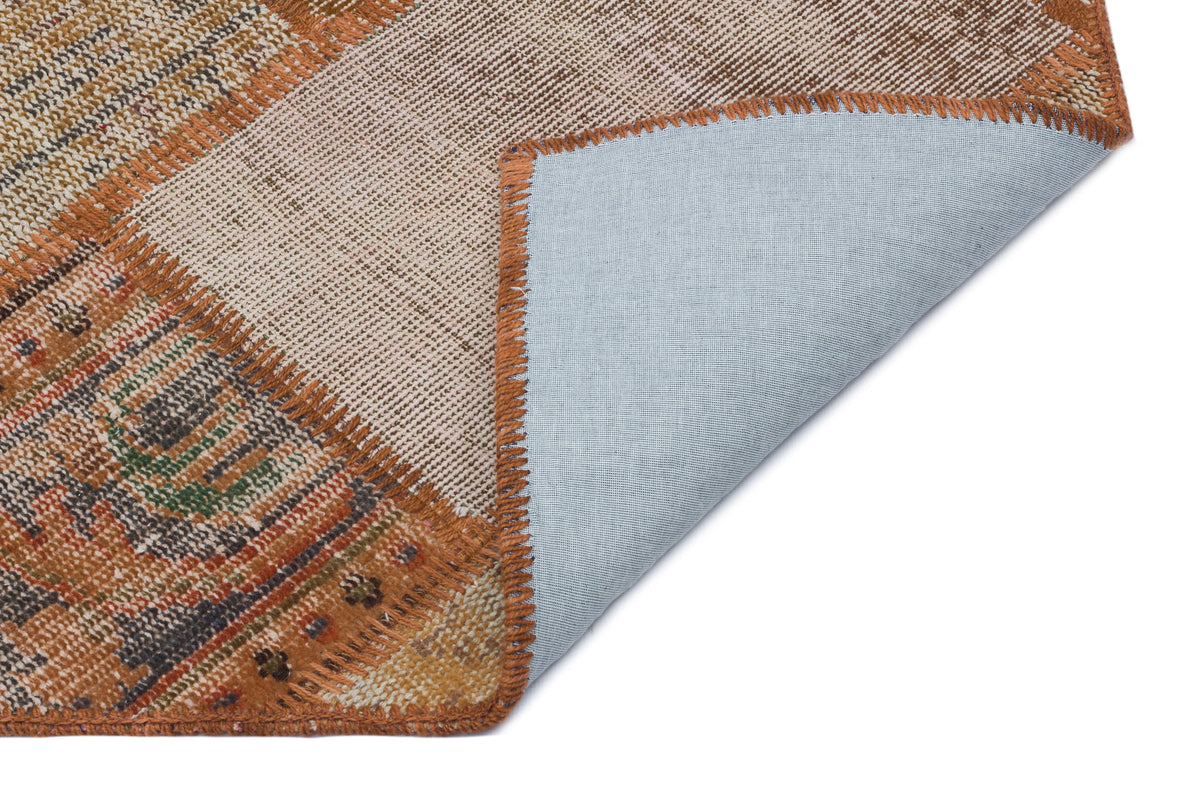 Brown Over Dyed Patchwork Unique Rug 3&#39;11&#39;&#39; x 5&#39;11&#39;&#39; ft 120 x 180 cm