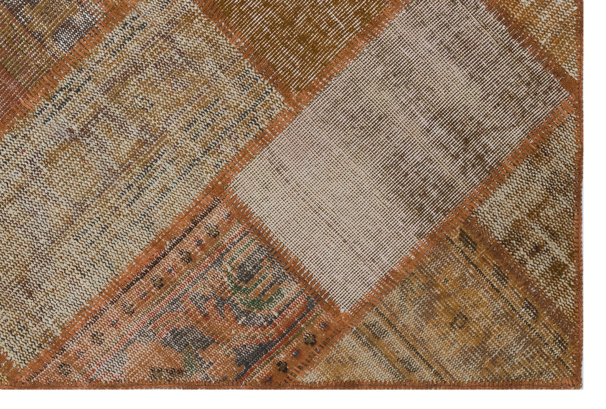 Brown Over Dyed Patchwork Unique Rug 3&#39;11&#39;&#39; x 5&#39;11&#39;&#39; ft 120 x 180 cm