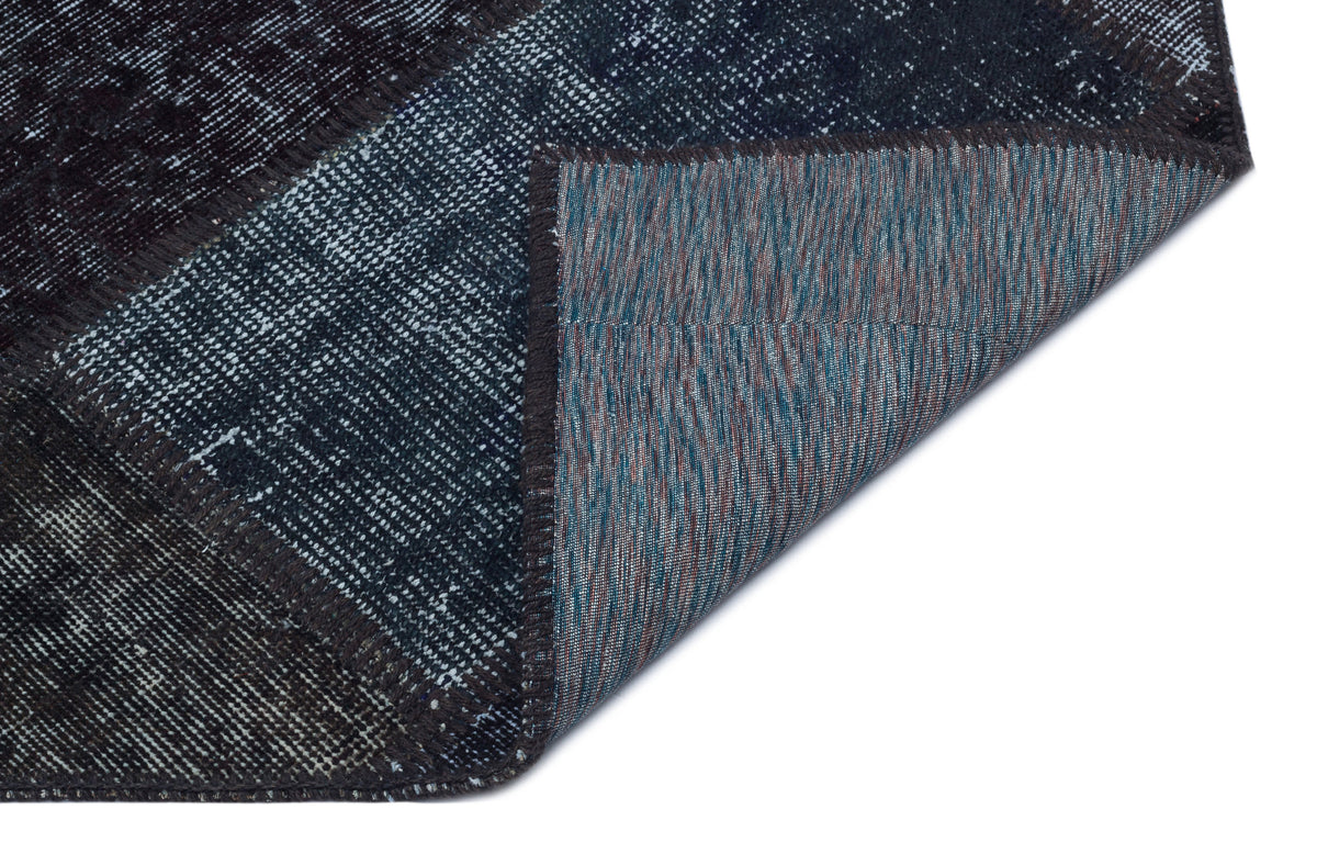 Black Over Dyed Patchwork Unique Rug 3&#39;11&#39;&#39; x 5&#39;11&#39;&#39; ft 120 x 180 cm
