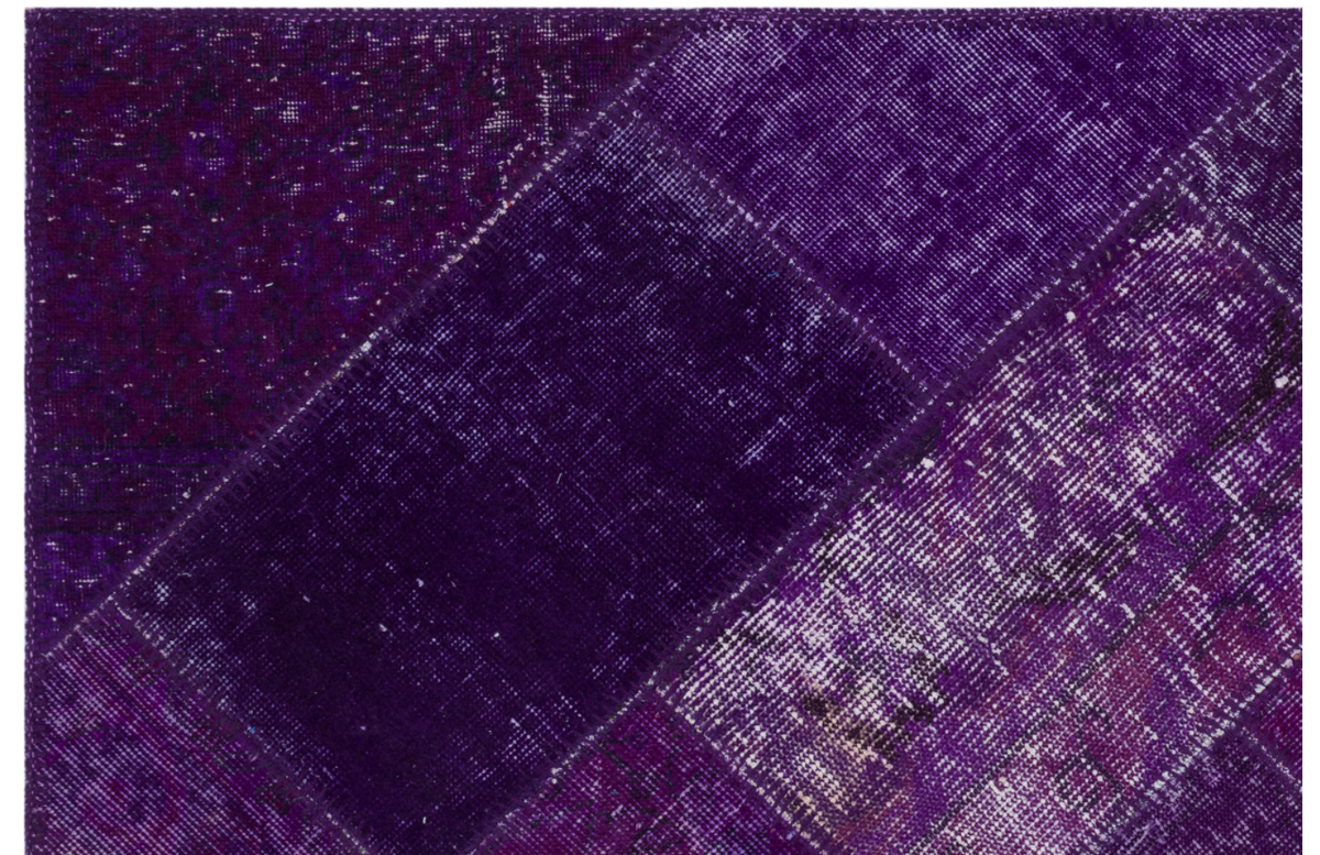 Purple Over Dyed Patchwork Unique Rug 3&#39;11&#39;&#39; x 5&#39;11&#39;&#39; ft 120 x 180 cm
