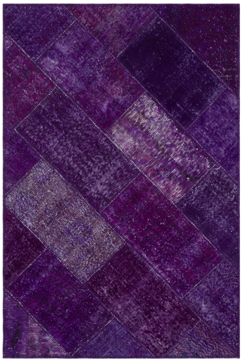 Purple Over Dyed Patchwork Unique Rug 3&#39;11&#39;&#39; x 5&#39;11&#39;&#39; ft 120 x 180 cm