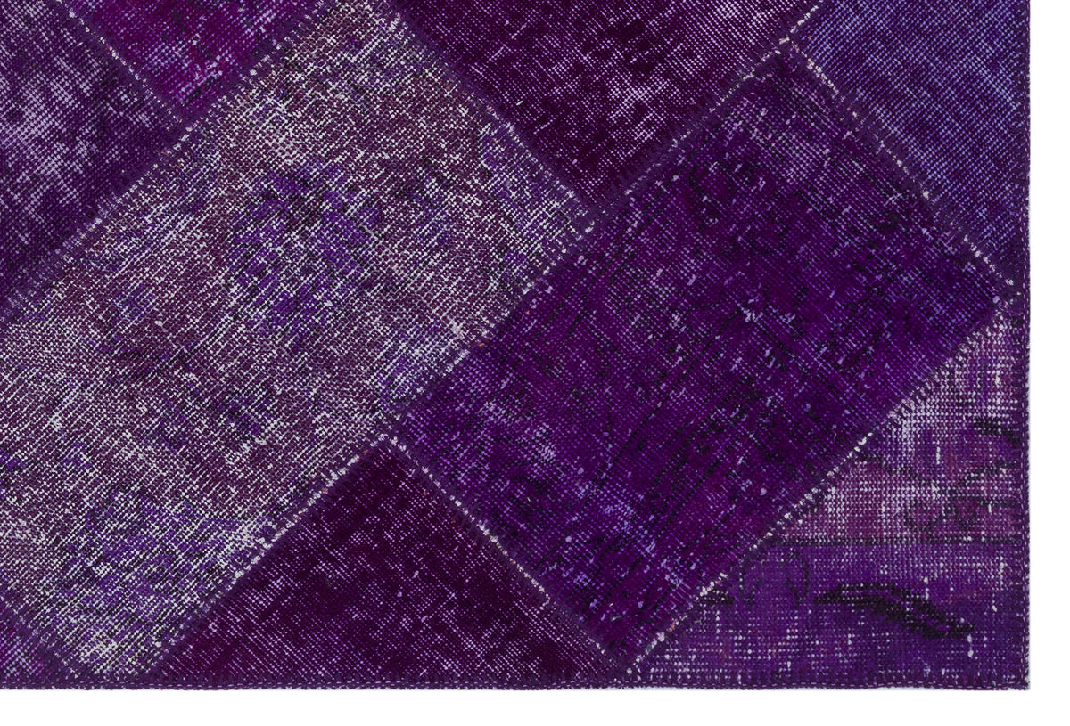 Purple Over Dyed Patchwork Unique Rug 3&#39;11&#39;&#39; x 5&#39;11&#39;&#39; ft 120 x 180 cm