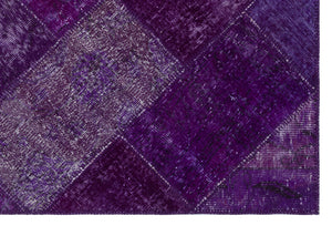 Purple Over Dyed Patchwork Unique Rug 3'11'' x 5'11'' ft 120 x 180 cm