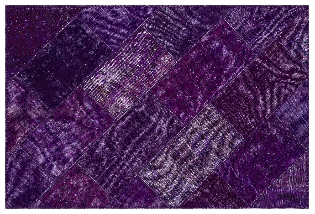 Purple Over Dyed Patchwork Unique Rug 3&#39;11&#39;&#39; x 5&#39;11&#39;&#39; ft 120 x 180 cm