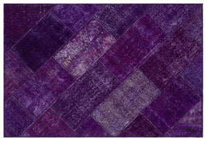 Purple Over Dyed Patchwork Unique Rug 3'11'' x 5'11'' ft 120 x 180 cm