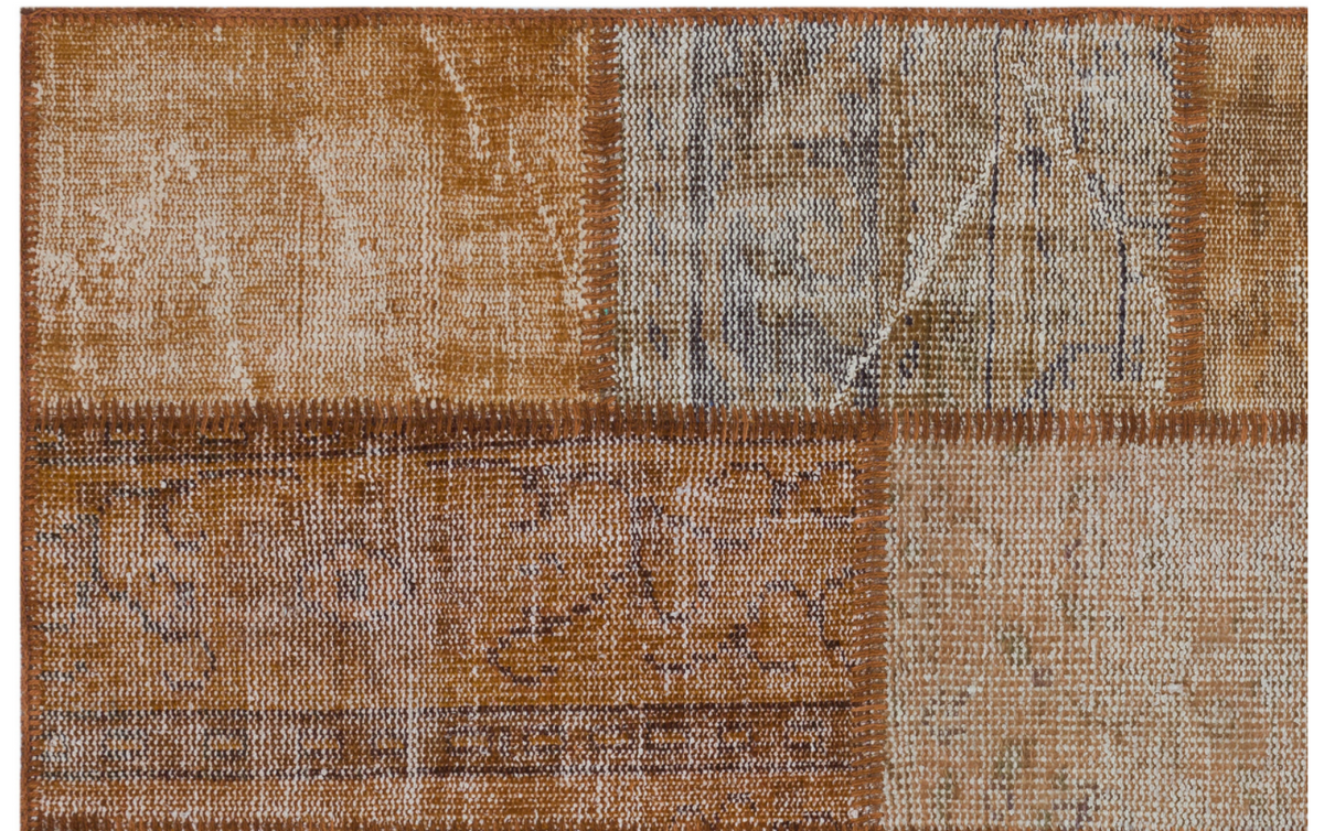 Brown Over Dyed Patchwork Unique Rug 3&#39;11&#39;&#39; x 5&#39;11&#39;&#39; ft 120 x 180 cm