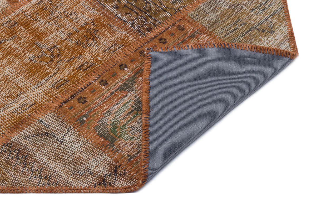 Brown Over Dyed Patchwork Unique Rug 3&#39;11&#39;&#39; x 5&#39;11&#39;&#39; ft 120 x 180 cm