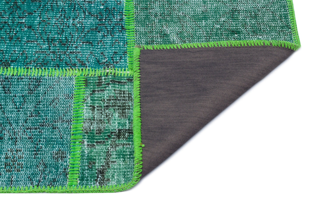 Green Over Dyed Patchwork Unique Rug 3&#39;11&#39;&#39; x 5&#39;11&#39;&#39; ft 120 x 180 cm