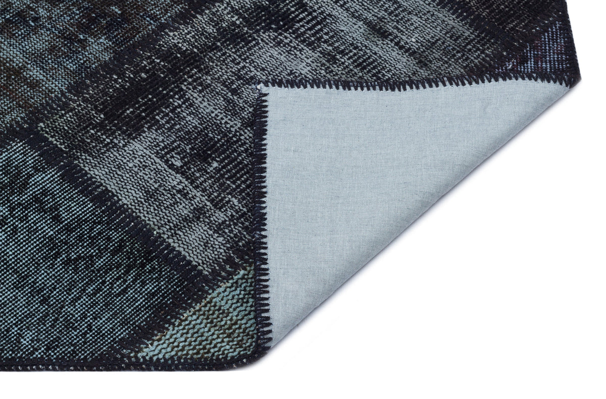 Black Over Dyed Patchwork Unique Rug 3&#39;11&#39;&#39; x 5&#39;11&#39;&#39; ft 120 x 180 cm
