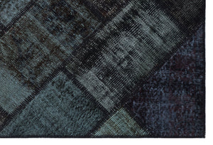 Black Over Dyed Patchwork Unique Rug 3'11'' x 5'11'' ft 120 x 180 cm