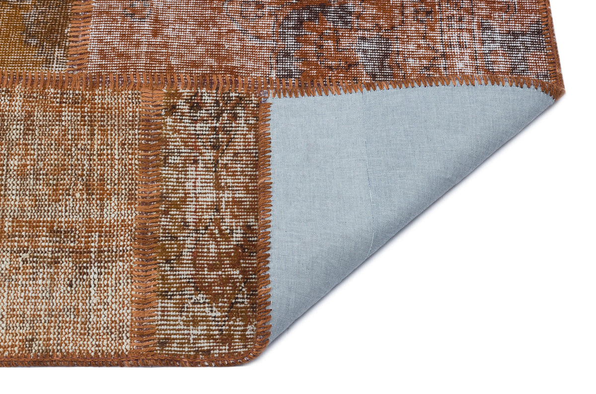 Brown Over Dyed Patchwork Unique Rug 5&#39;3&#39;&#39; x 7&#39;7&#39;&#39; ft 160 x 230 cm