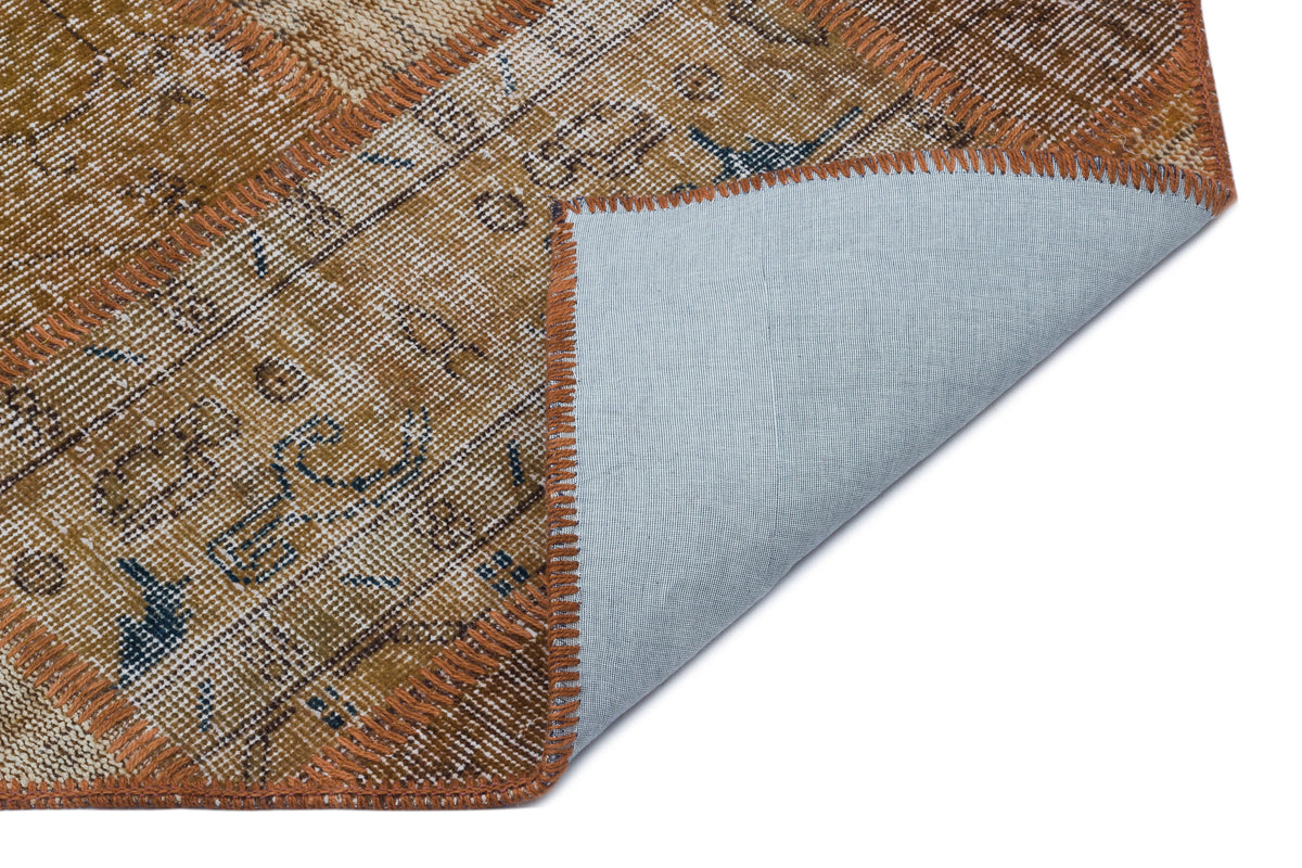 Brown Over Dyed Patchwork Unique Rug 5&#39;3&#39;&#39; x 7&#39;7&#39;&#39; ft 160 x 230 cm