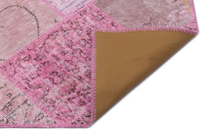 Pink Over Dyed Patchwork Unique Rug 5'3'' x 7'7'' ft 160 x 230 cm