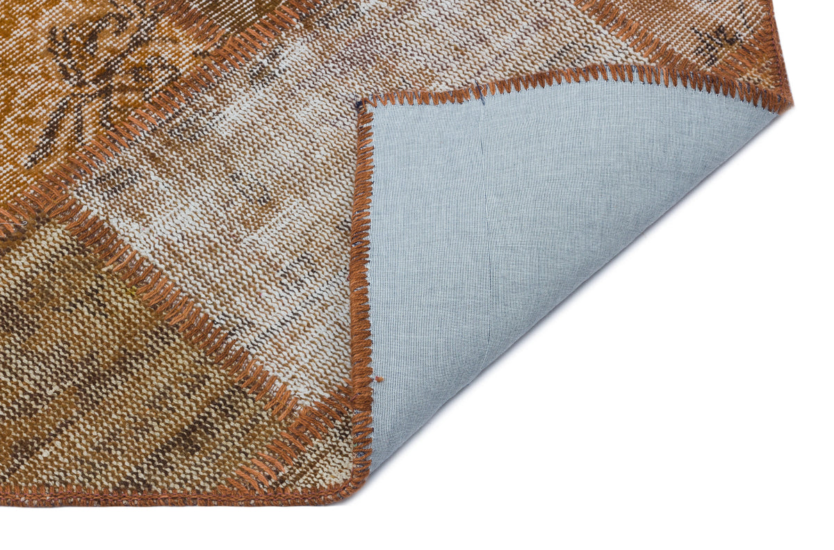 Brown Over Dyed Patchwork Unique Rug 5&#39;3&#39;&#39; x 7&#39;7&#39;&#39; ft 160 x 230 cm