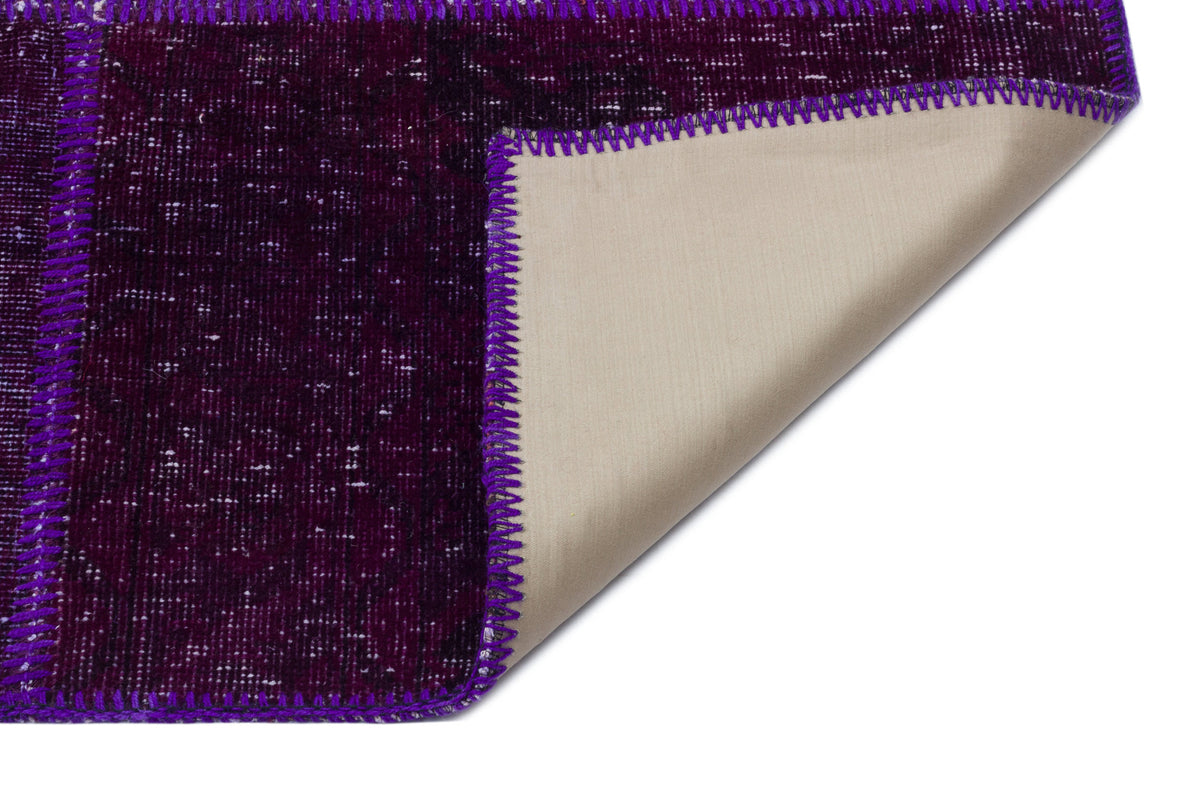 Purple Over Dyed Patchwork Unique Rug 6&#39;3&#39;&#39; x 9&#39;2&#39;&#39; ft 190 x 280 cm