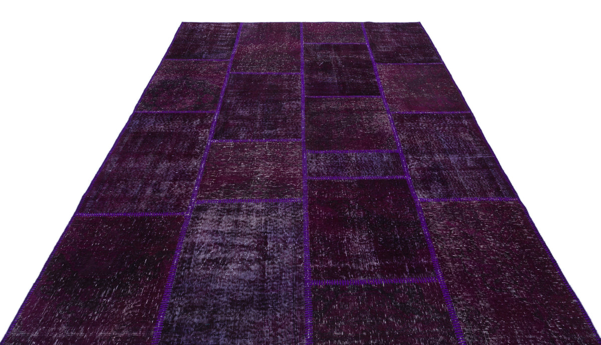 Purple Over Dyed Patchwork Unique Rug 6&#39;3&#39;&#39; x 9&#39;2&#39;&#39; ft 190 x 280 cm