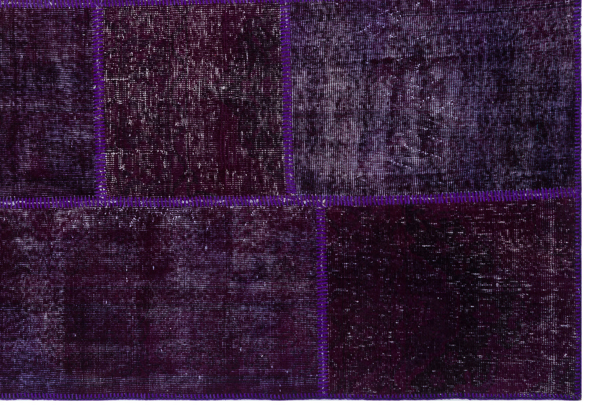 Purple Over Dyed Patchwork Unique Rug 6&#39;3&#39;&#39; x 9&#39;2&#39;&#39; ft 190 x 280 cm