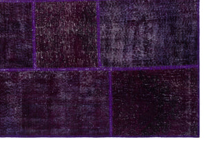 Purple Over Dyed Patchwork Unique Rug 6'3'' x 9'2'' ft 190 x 280 cm