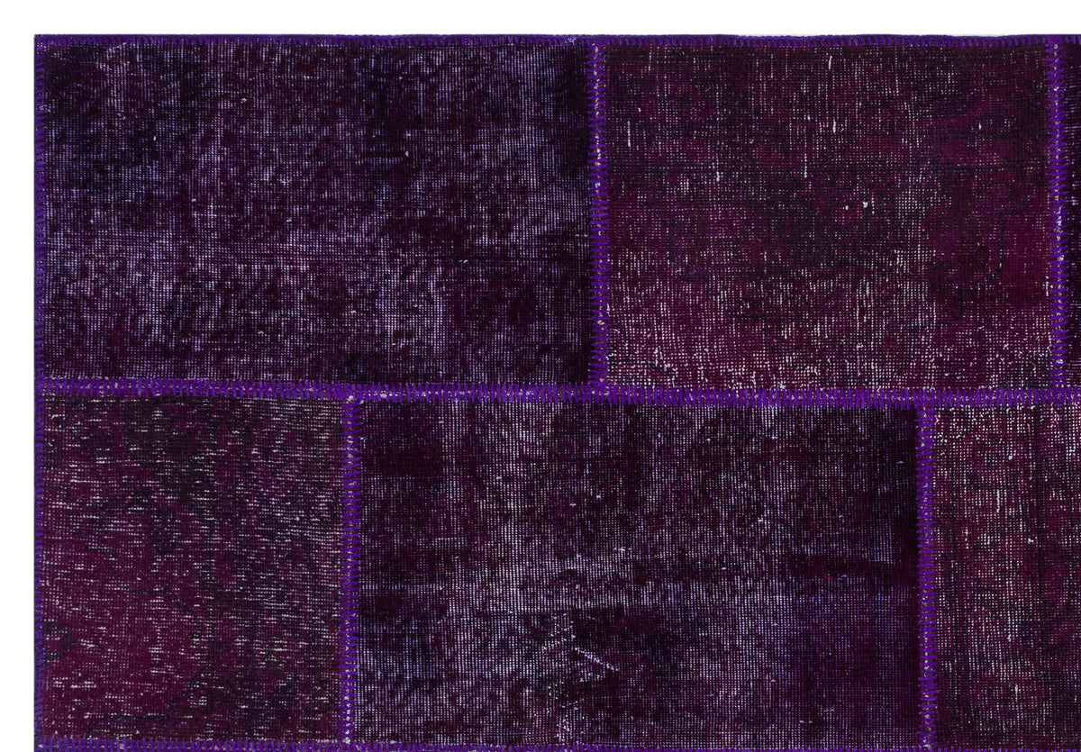Purple Over Dyed Patchwork Unique Rug 6&#39;3&#39;&#39; x 9&#39;2&#39;&#39; ft 190 x 280 cm