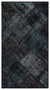 Black Over Dyed Patchwork Unique Rug 2'7'' x 4'11'' ft 80 x 150 cm