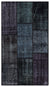 Black Over Dyed Patchwork Unique Rug 2'7'' x 4'11'' ft 80 x 150 cm