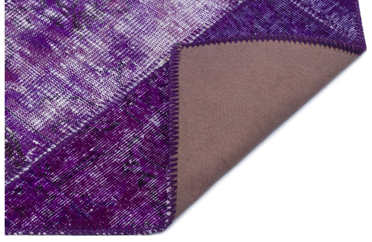 Purple Over Dyed Patchwork Unique Rug 2&#39;7&#39;&#39; x 4&#39;11&#39;&#39; ft 80 x 150 cm