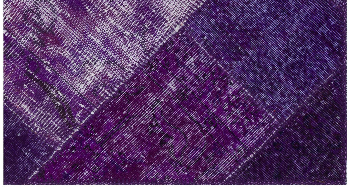 Purple Over Dyed Patchwork Unique Rug 2&#39;7&#39;&#39; x 4&#39;11&#39;&#39; ft 80 x 150 cm