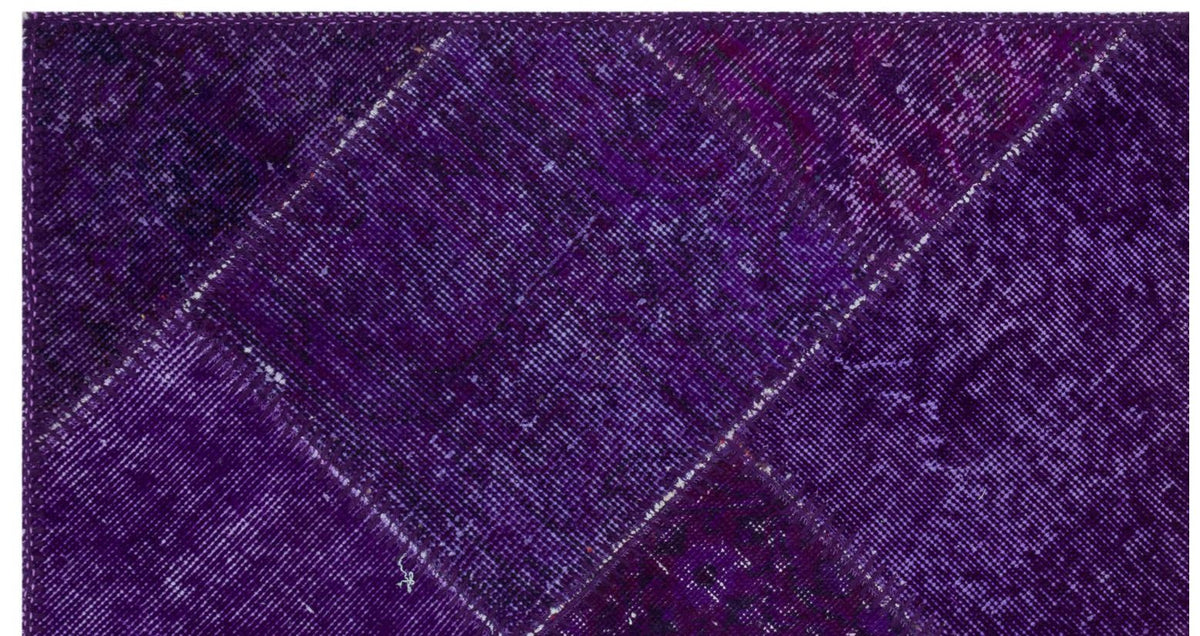 Purple Over Dyed Patchwork Unique Rug 2&#39;7&#39;&#39; x 4&#39;11&#39;&#39; ft 80 x 150 cm