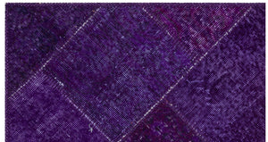 Purple Over Dyed Patchwork Unique Rug 2'7'' x 4'11'' ft 80 x 150 cm