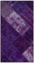 Purple Over Dyed Patchwork Unique Rug 2'7'' x 4'11'' ft 80 x 150 cm