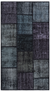 Black Over Dyed Patchwork Unique Rug 2'7'' x 4'11'' ft 80 x 150 cm